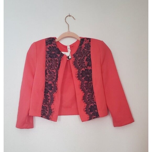 NY Collection Women's 2 Piece Dress Set Navy Peach Size 8 NWT Back Zip 3/4 Sleev - Picture 8 of 15